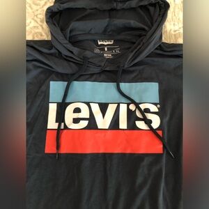 Levi's Blue and Red Logo Hoodie